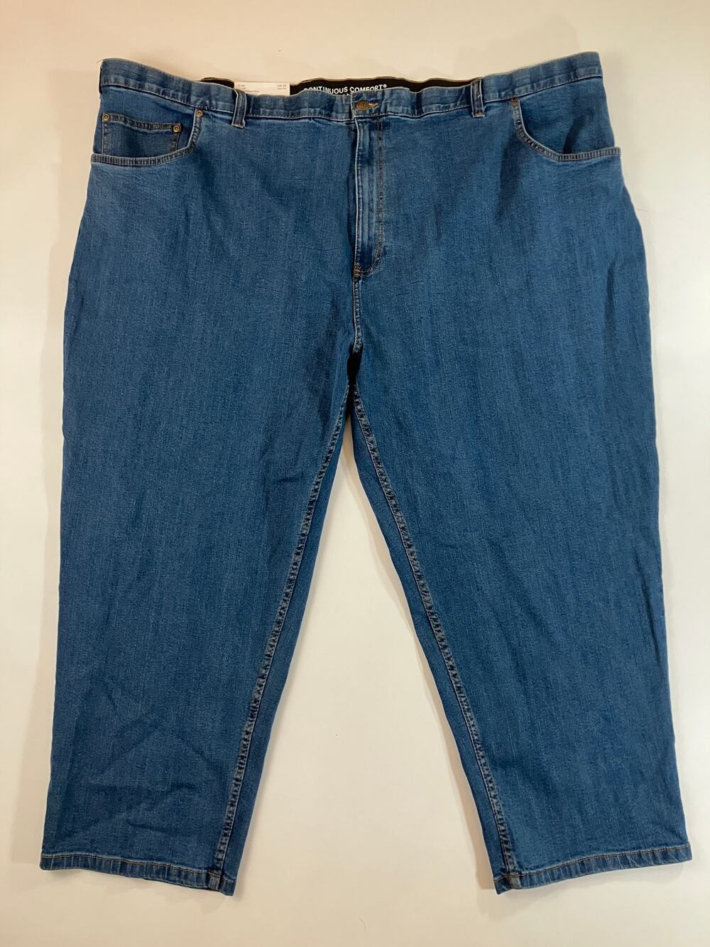 Harbor Bay Continuous Comfort Men 58x28 Dark Wash Stretch Jeans NWT Big Tall